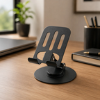 Metallic Phone Stand with 360° Rotating Base