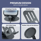 Metallic Phone Stand with 360° Rotating Base