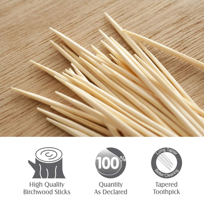 Bamboo Toothpicks - Food Grade, Splinter Free (500 pcs)